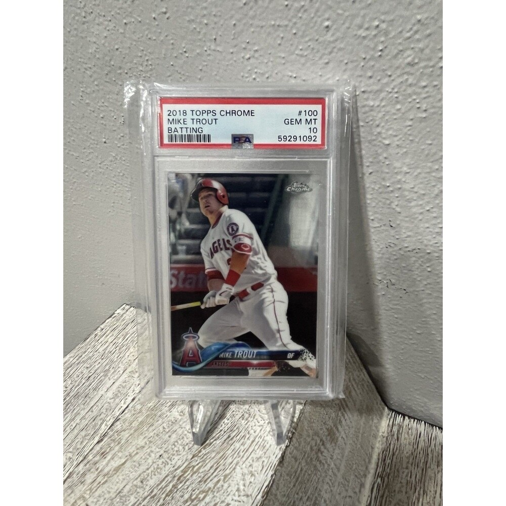 Mike Trout 2018 Topps Chrome Batting #100 PSA 10 GEM MINT LA Angels